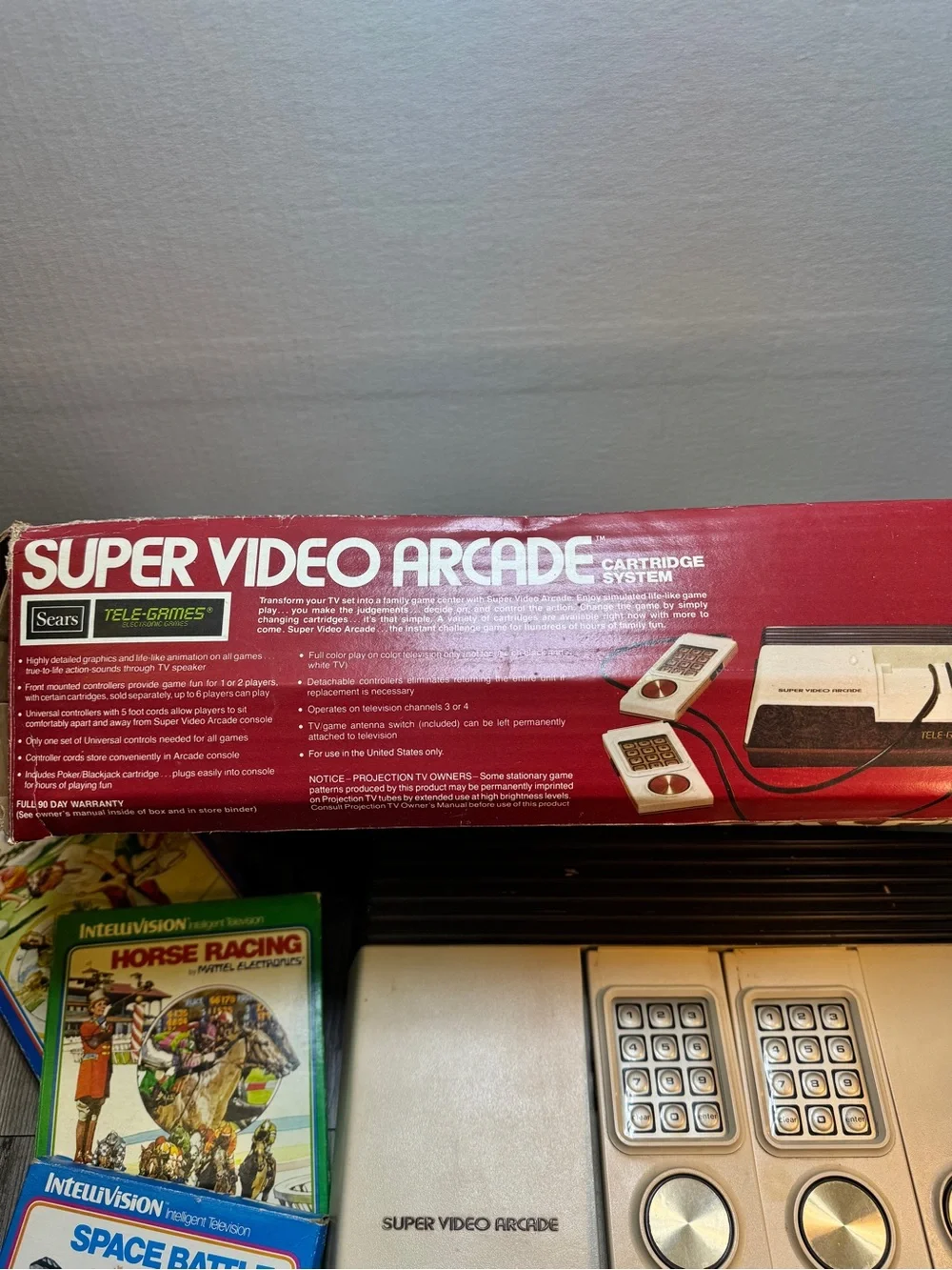Intellivision Sears Tele-Games Center Super Video Arcade Console, Box & 3 Games